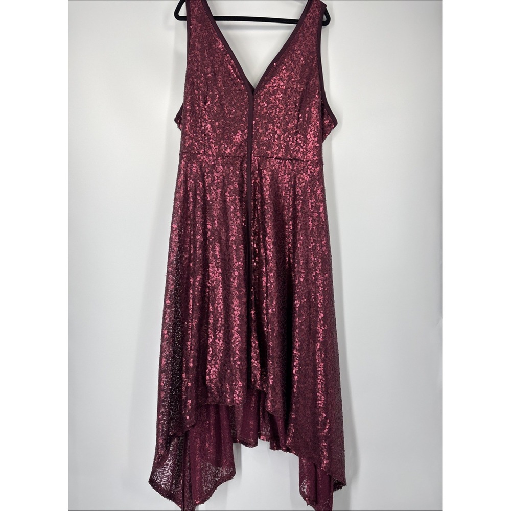 NWT Lane Bryant Burgundy Sequin Dress - Size 28 - Picture 2 of 10